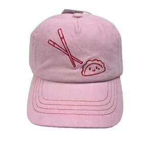Cotton On Kids Girls Sports Club Baseball Cap Hat Adjustable Pink Gyoza Dumpling